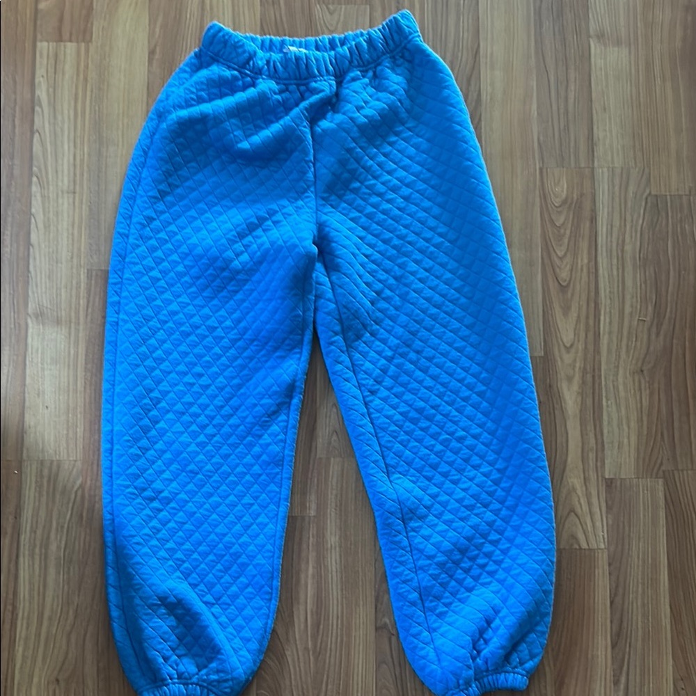 Princess Polly Vibrant Blue Quilted Joggers